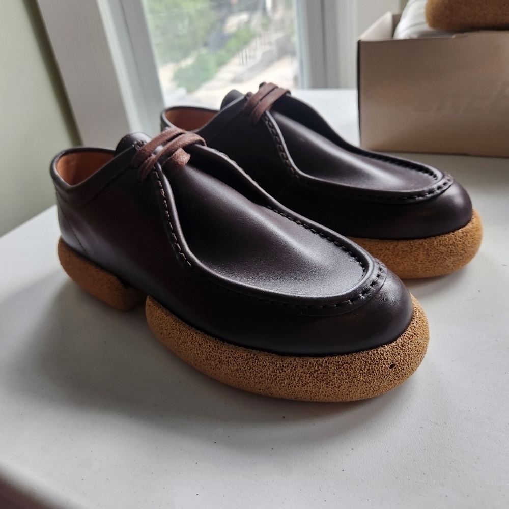 DRIES VAN NOTEN Brown Leather Oxfords 39.5 BNWOB - Picture 5 of 11
